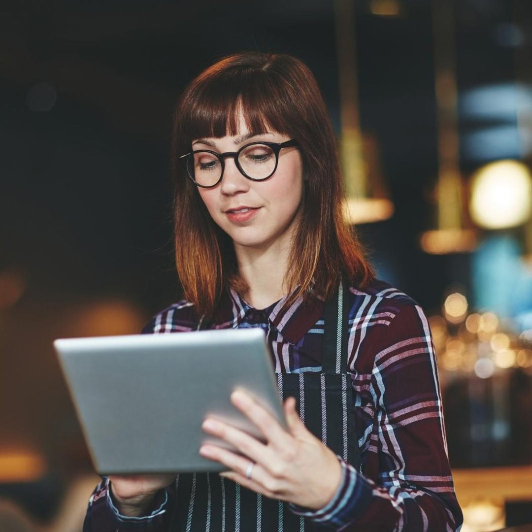 Woman on tablet